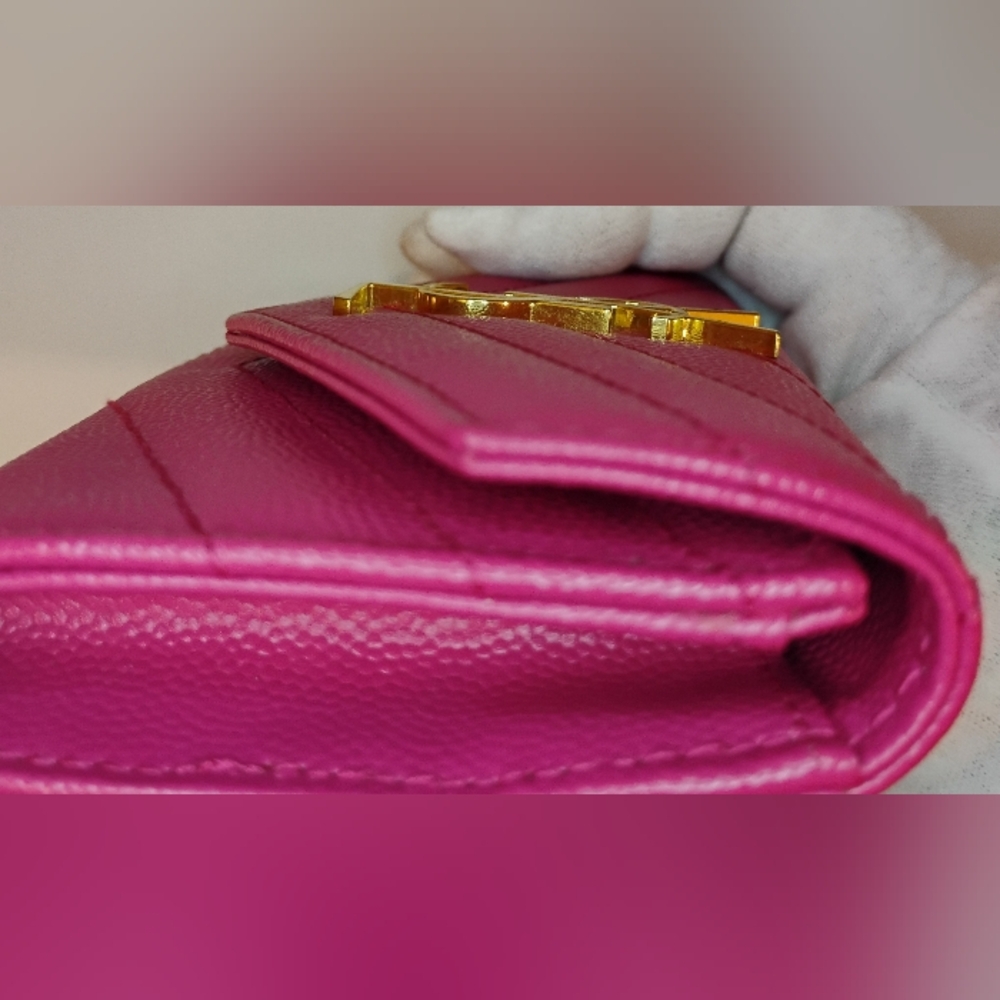 YSL Compact Wallet - Pink Yves Saint Laurent Leather w/GHW - Picture 12 of 15